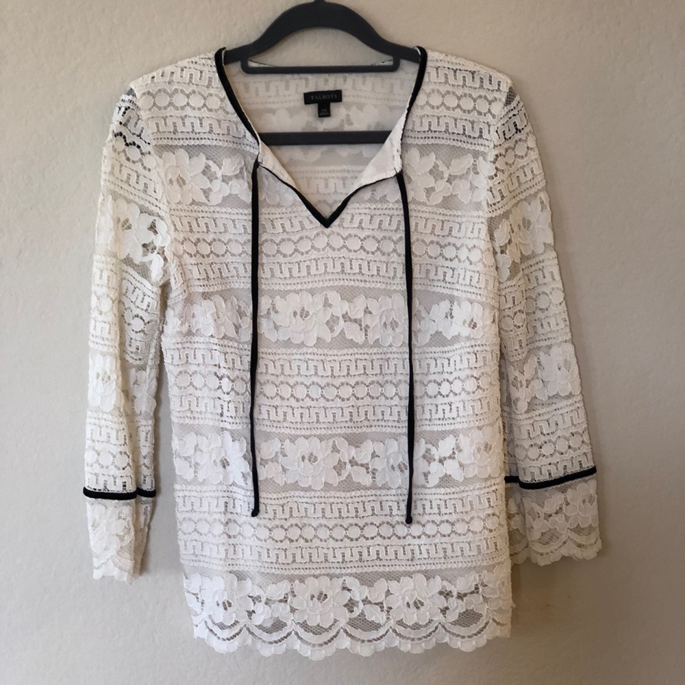 Talbots Paris collection lace blouse